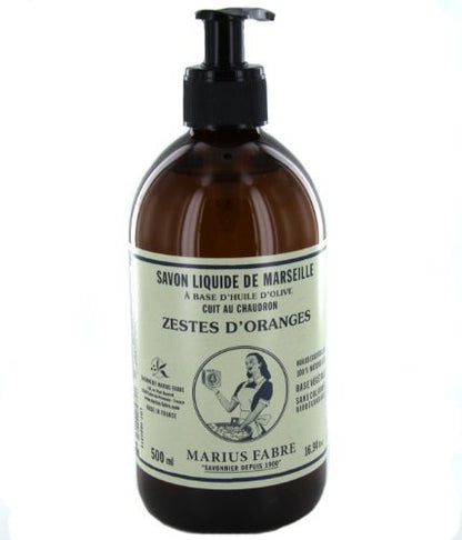 Marius Fabre Marseille Liquid Soap - Orange Zest Essential Oils, 16.9 oz