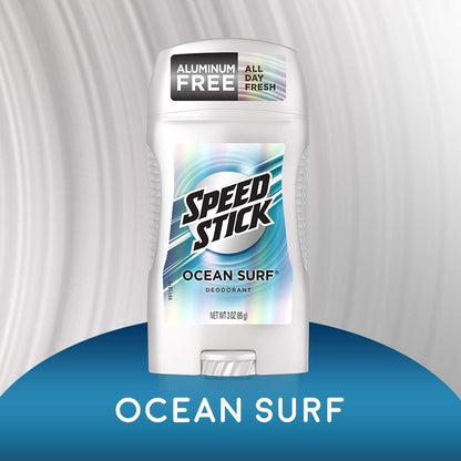 Speed Stick Men's Deodorant, Aluminum Free, Ocean Surf, 3 oz (Pack of 6)