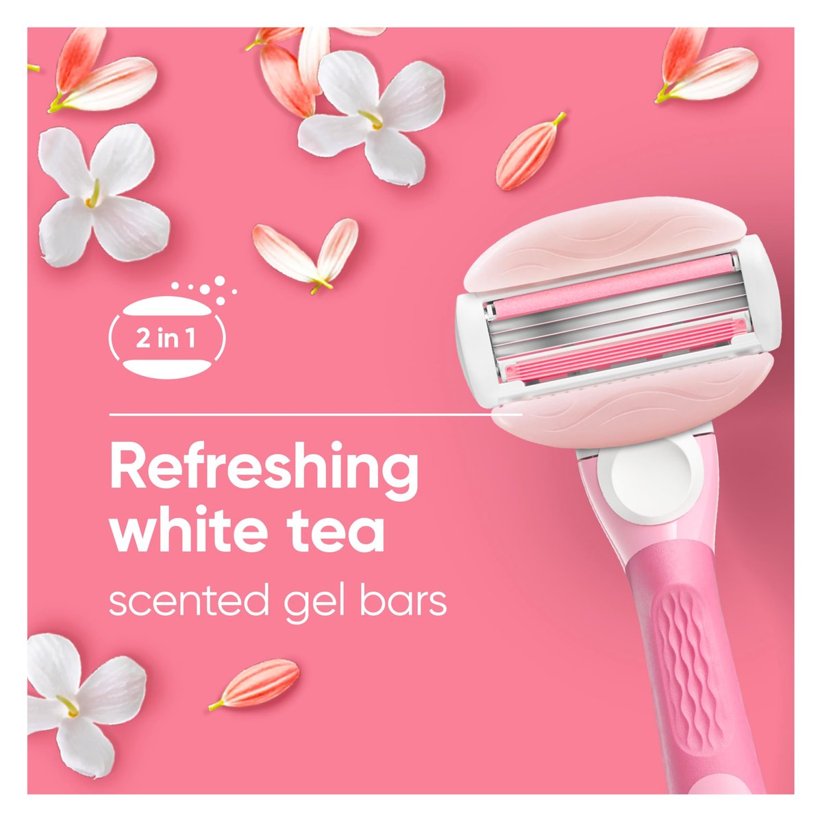Gillette Venus ComfortGlide White Tea Women's Razor Refills, 4 Count - Fits Venus Handles, Built-in Shave Gel Bars Avelisse