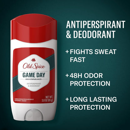 Old Spice High Endurance Antiperspirant & Deodorant for Men, Game Day Long Lasting Stick, 3 oz (Pack of 6) Avelisse