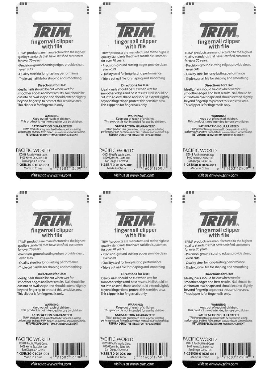 Trim Fingernail Steel Clipper with File (Pack of 6) - Professional Nail Care Tool - görsel 4