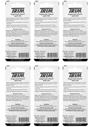 Trim Fingernail Steel Clipper with File (Pack of 6) - Professional Nail Care Tool