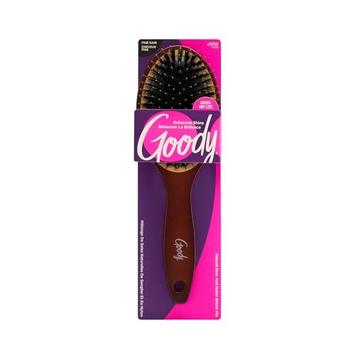 Goody Ceramic Hair Brush – Oval Cushion with Natural Boar & Nylon Bristles for Shine, Smoothness & Frizz Control – Pain-Free for All Hair Types - görsel 2