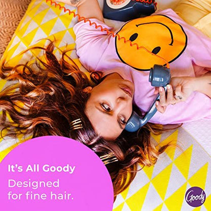 Goody Ceramic Hair Brush – Oval Cushion with Natural Boar & Nylon Bristles for Shine, Smoothness & Frizz Control – Pain-Free for All Hair Types