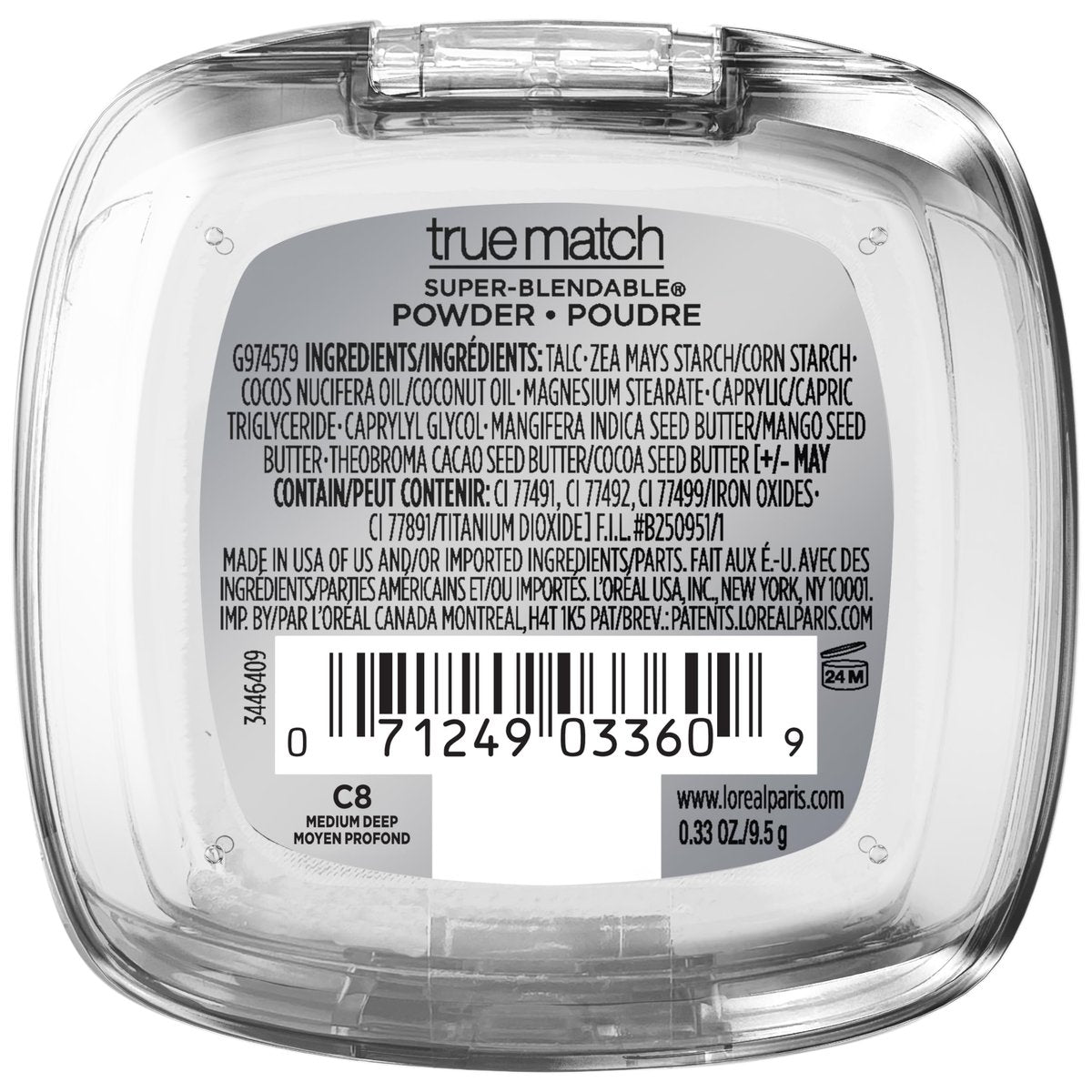 L'Oreal Paris True Match Super Blendable Oil Free Foundation Powder - C8 Medium Deep, 0.33 oz - görsel 13
