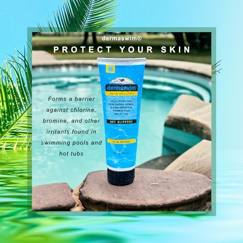 DERMASWIM Pre-Swim Lotion for Chlorine Protection – 8 fl oz | 97.5% Natural & Paraben-Free | Vitamin-Enriched with Aloe & Green Tea | Shields & Moisturizes Skin Before Swimming in Pools or Hot Tubs Avelisse