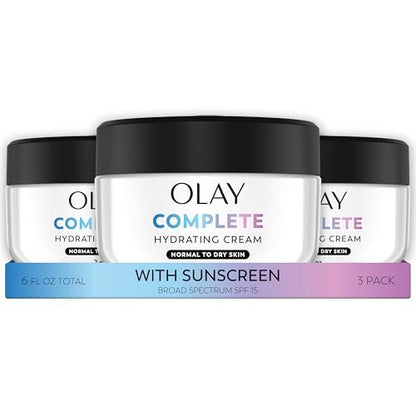 Olay Complete All Day UV Moisture Cream with Sunscreen SPF 15 for Normal Skin, 2 Fl Oz (Pack of 3) Avelisse