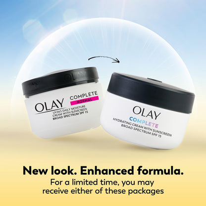 Olay Complete All Day UV Moisture Cream with Sunscreen SPF 15 for Normal Skin, 2 Fl Oz (Pack of 3) Avelisse