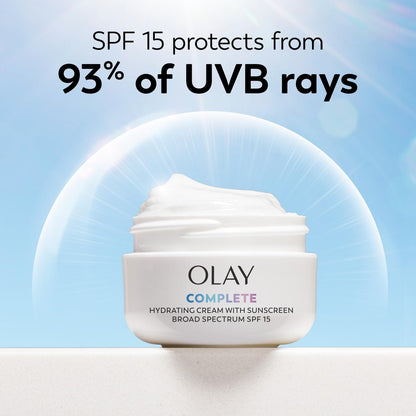 Olay Complete All Day UV Moisture Cream with Sunscreen SPF 15 for Normal Skin, 2 Fl Oz (Pack of 3) Avelisse