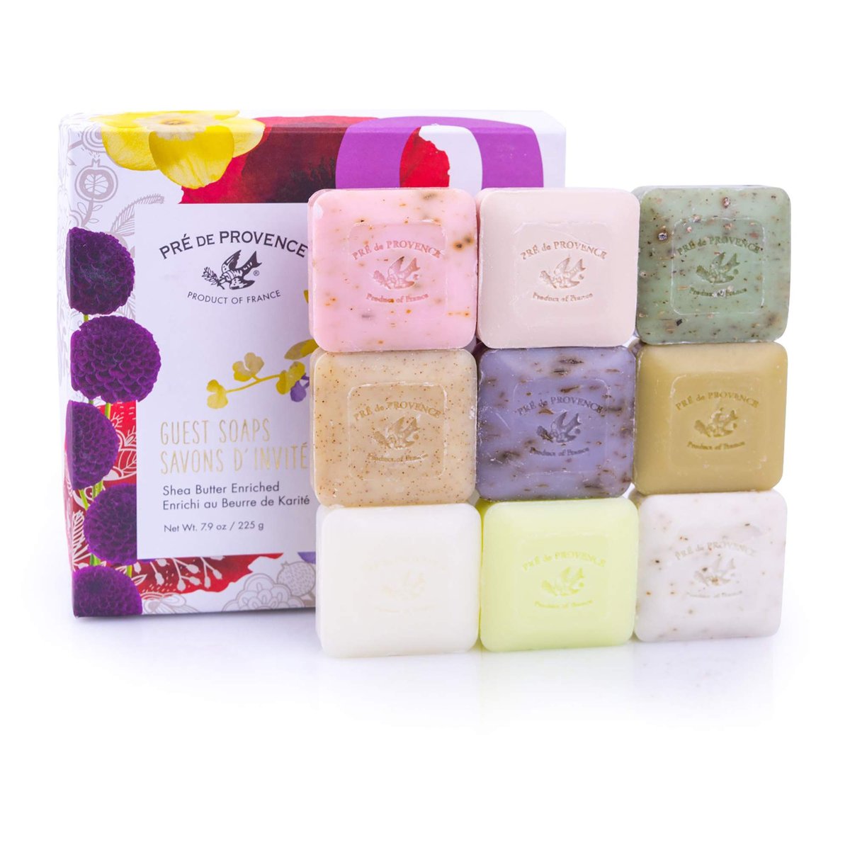 Pre de Provence Luxury Gift Box (Set of 9) - Assorted Scented Herb Soaps, 7.9 oz Avelisse