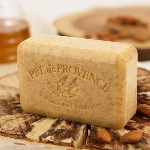 Pre de Provence Artisanal French Soap Bar - Honey Almond with Shea Butter, 8.8 oz Avelisse