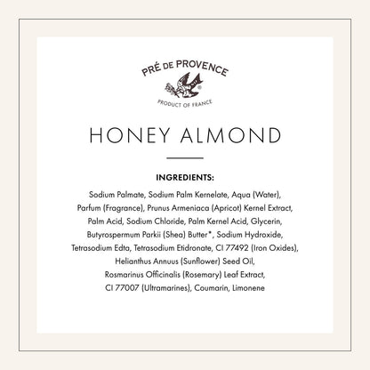 Pre de Provence Artisanal French Soap Bar - Honey Almond with Shea Butter, 8.8 oz Avelisse