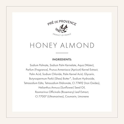 Pre de Provence Artisanal French Soap Bar - Honey Almond with Shea Butter, 8.8 oz Avelisse