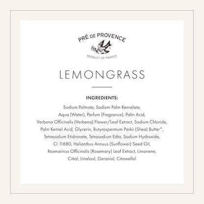 Pre de Provence Artisanal Soap Bar - Lemongrass, 8.8 oz - Enriched with Organic Shea Butter, Quad Milled for Rich Lather Avelisse