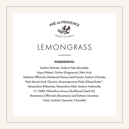 Pre de Provence Artisanal Soap Bar - Lemongrass, 8.8 oz - Enriched with Organic Shea Butter, Quad Milled for Rich Lather Avelisse