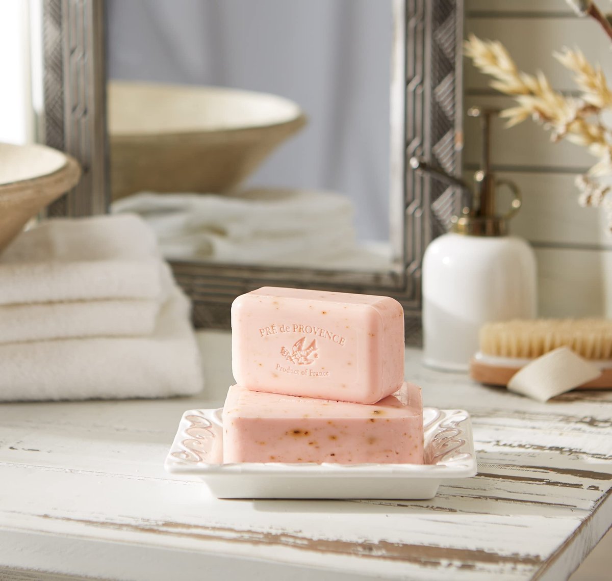 Pre de Provence Artisanal Soap Bar - Rose Petal, Enriched with Organic Shea Butter, 8.8 oz - görsel 7