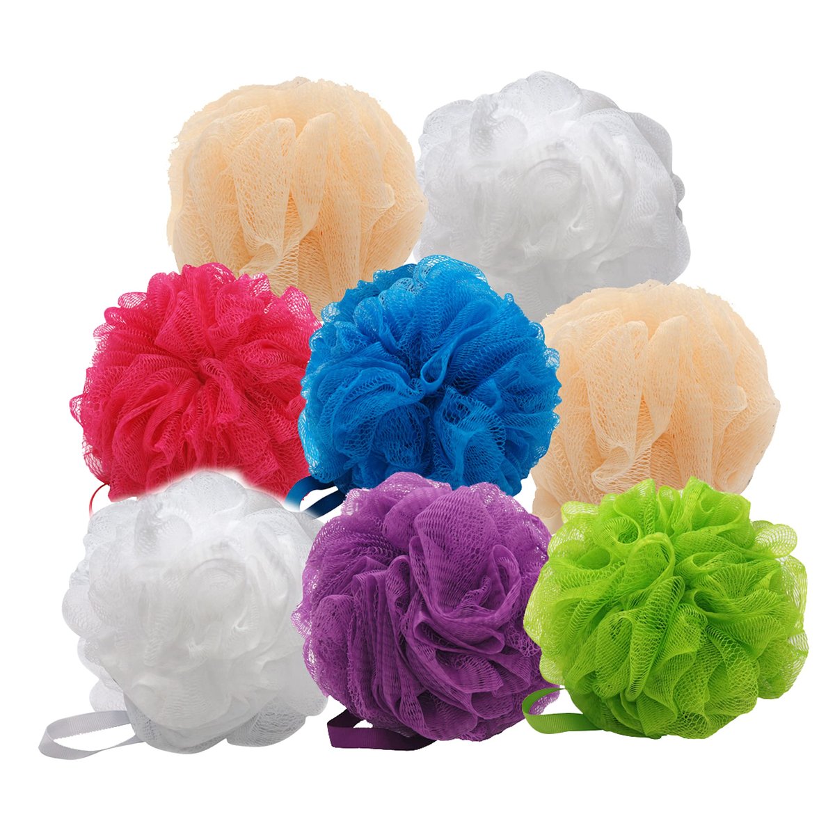 Aquasentials Small Mesh Pouf (8 Pack) - Multi-Colors - görsel 1