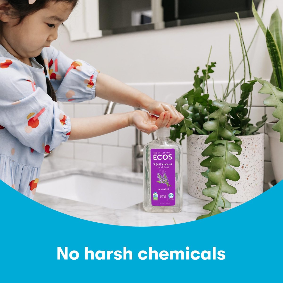ECOS Hypoallergenic Hand Soap - All Natural pH-Balanced Handwash with Vitamin E - Lavender - 17 oz (6-Pack) Avelisse