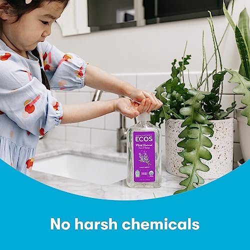ECOS Hypoallergenic Hand Soap - All Natural pH-Balanced Handwash with Vitamin E - Lavender - 17 oz (6-Pack) Avelisse