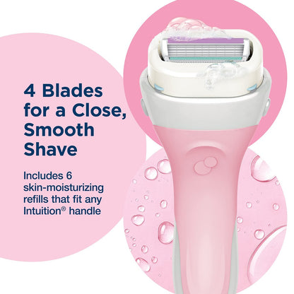 Schick Intuition Advanced Moisture Razor Refill Cartridges for Women – 6 Count, Organic Shea Butter Avelisse