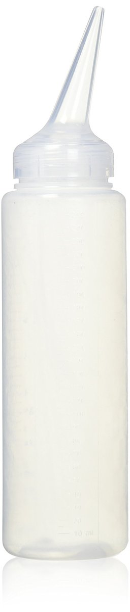 Soft 'N Style Applicator Bottle with Angle Tip 8.5 oz. - Clear Plastic Hair Color Bottle - görsel 1