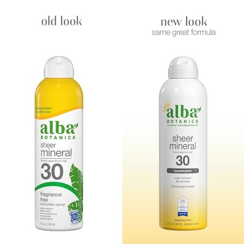 Alba Botanica Sheer Mineral Sunscreen Spray SPF 30, Fragrance-Free, Broad Spectrum, Water Resistant & Biodegradable, 5 oz - görsel 3
