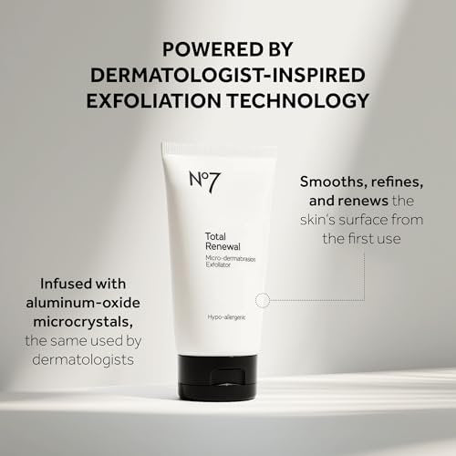 No7 Microdermabrasion Total Renewal Face Scrub – Exfoliating Face Wash & Dark Spot Corrector for Sensitive Skin Avelisse