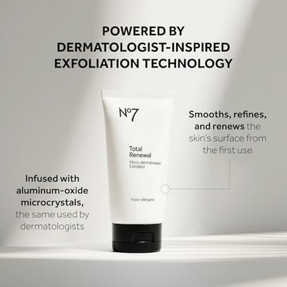 No7 Microdermabrasion Total Renewal Face Scrub – Exfoliating Face Wash & Dark Spot Corrector for Sensitive Skin Avelisse