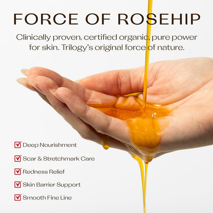 Trilogy Certified Organic Rosehip Oil – Intensive Nourishment for Scars, Stretch Marks, Fine Lines & Wrinkles, 0.68 fl oz Avelisse