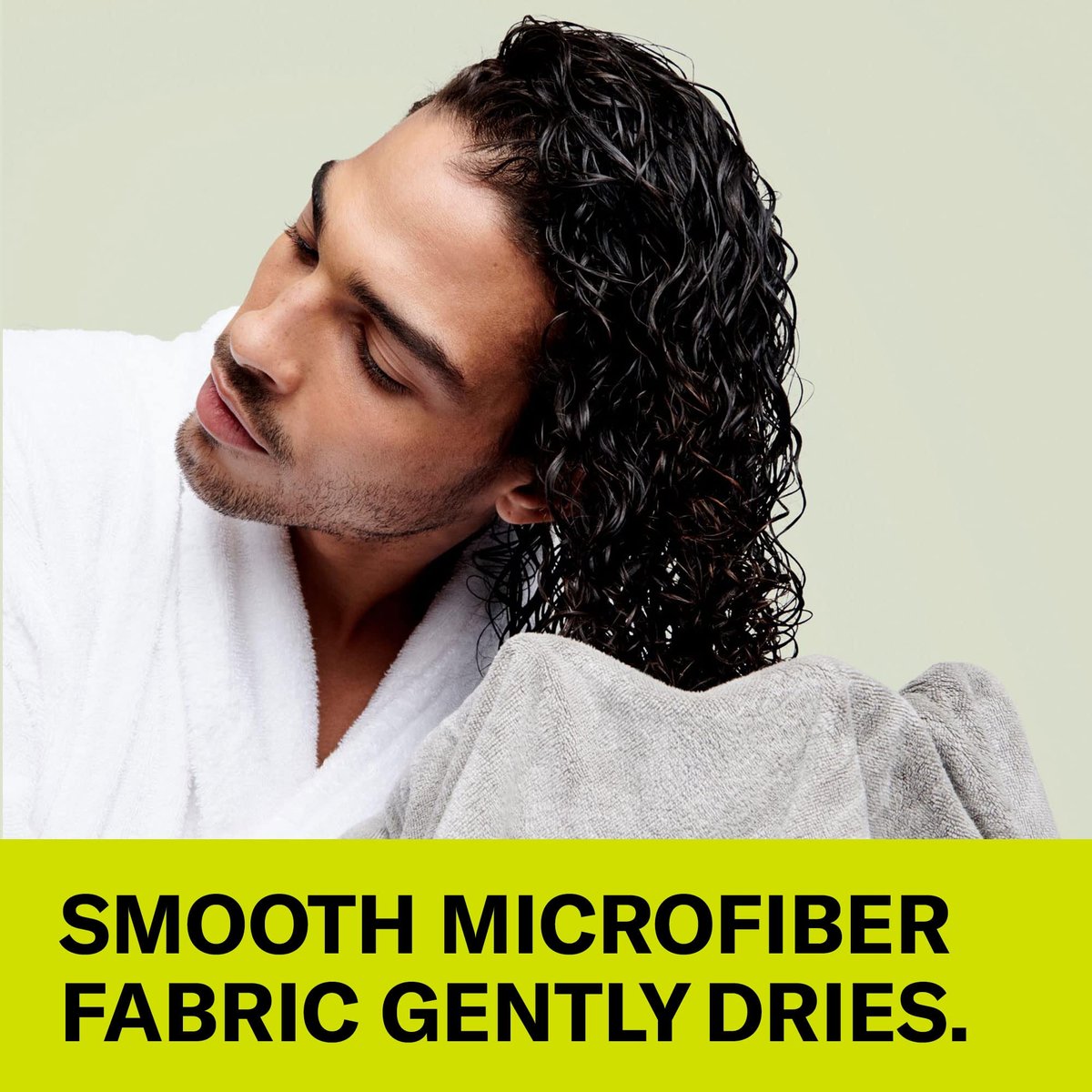 DevaCurl Microfiber Anti-Frizz Hair Towel – Gently Dries Curly Hair – Gray, 20x39 Inch Avelisse