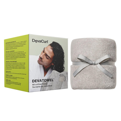 DevaCurl Microfiber Anti-Frizz Hair Towel – Gently Dries Curly Hair – Gray, 20x39 Inch Avelisse