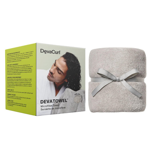 DevaCurl Microfiber Anti-Frizz Hair Towel – Gently Dries Curly Hair – Gray, 20x39 Inch Avelisse