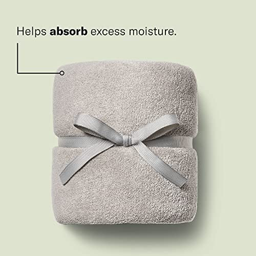 DevaCurl Microfiber Anti-Frizz Hair Towel – Gently Dries Curly Hair – Gray, 20x39 Inch Avelisse