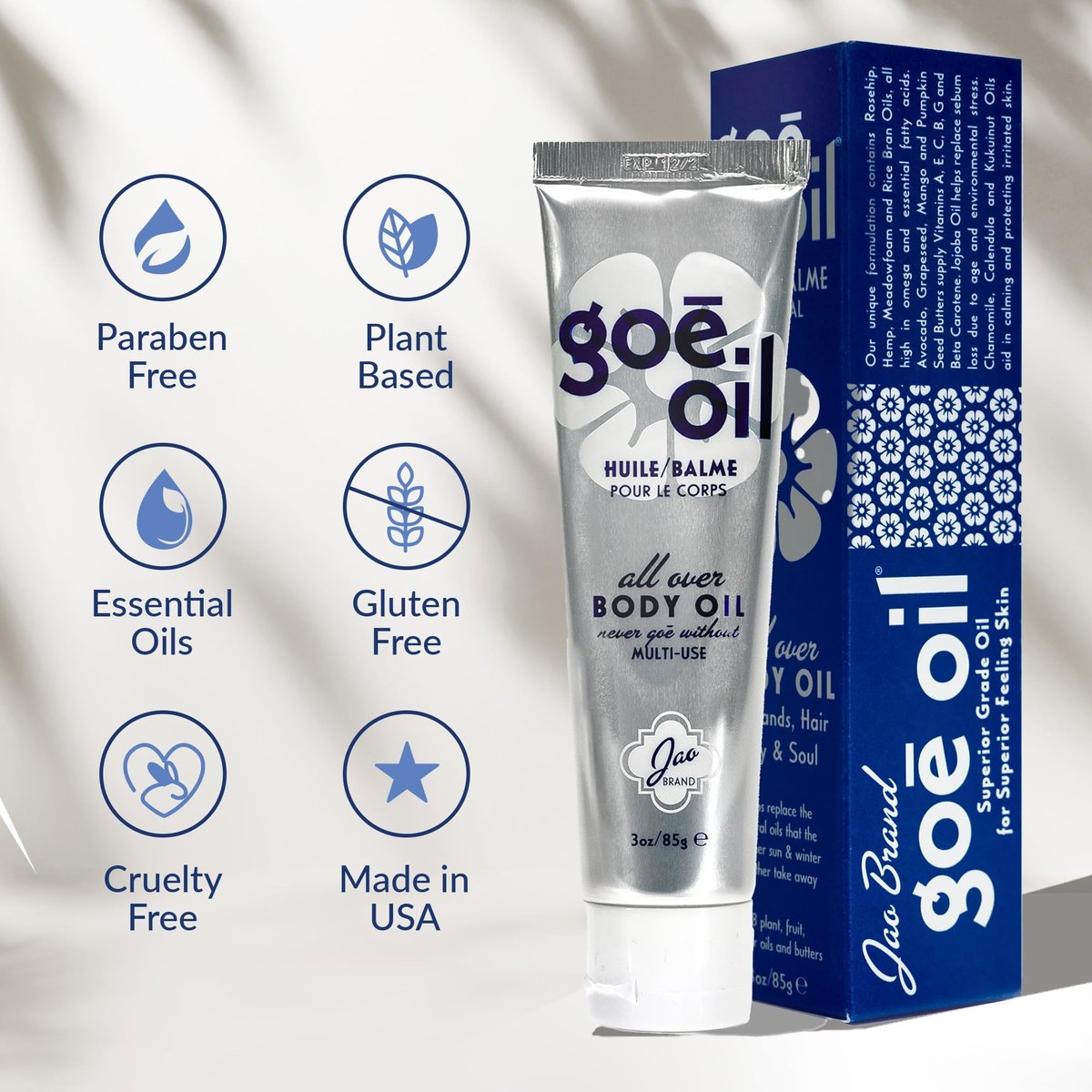 Jao Goē Oil | All Over Hand, Face & Body Oil | Intensive Plant-Based Moisturizer & Hydrator | 3 oz Avelisse