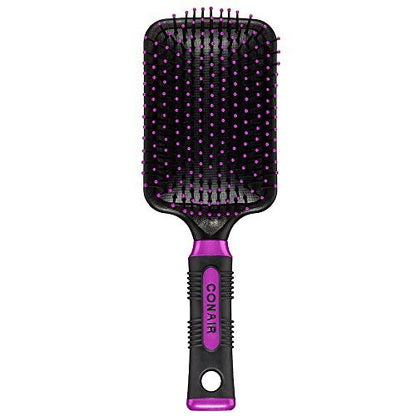 Conair Pro Paddle Hair Brush with Cushion Base – Nylon Bristles for All Hair Types