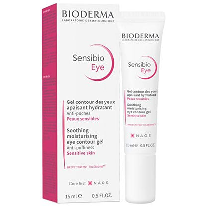 Bioderma Sensibio Eye Gel – Moisturizing & Soothing Eye Gel for Sensitive Skin, Reduces Fine Lines, 0.5 Fl Oz