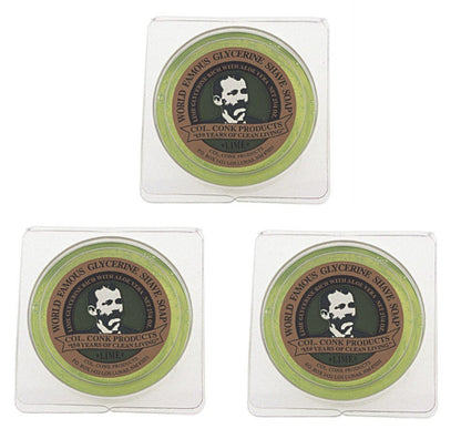 Colonel Conk World's Famous Shaving Soap, Lime - 3 Pack (2.25 oz Each)