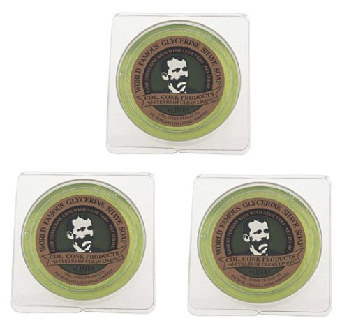 Colonel Conk World's Famous Shaving Soap, Lime - 3 Pack (2.25 oz Each) - görsel 2