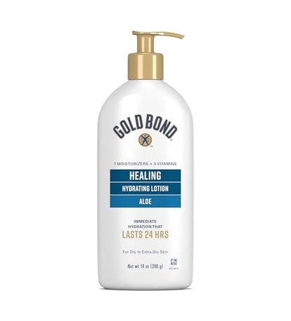 Gold Bond Healing Hydrating Lotion with Aloe, 14 oz – 24-Hour Moisture for Dry Skin