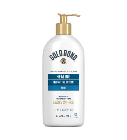 Gold Bond Healing Hydrating Lotion with Aloe, 14 oz – 24-Hour Moisture for Dry Skin