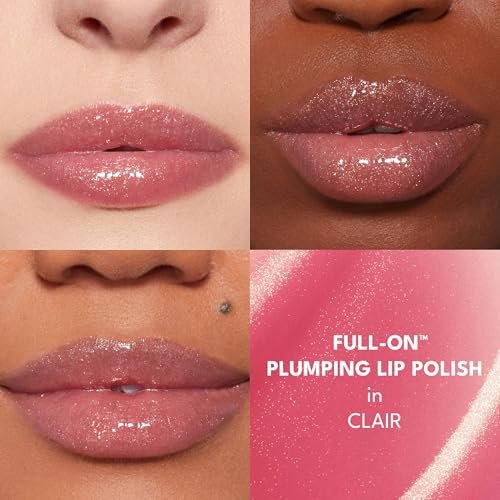 Buxom Full-On Plumping Lip Polish - Tinted Lip Plumper Gloss with Peptides & Vitamin E, High-Shine Lip Gloss, Vegan, AO Clair (Pinky Mauve with Golden Shimmer) Avelisse