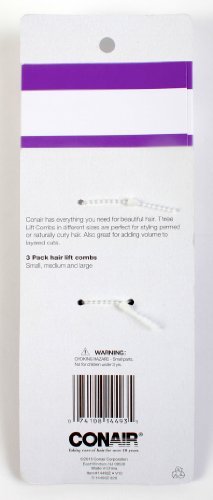 Conair Lifts Combs - Fine-Toothed Hair Comb for Styling and Sectioning (1 Pack, S M L) - görsel 6