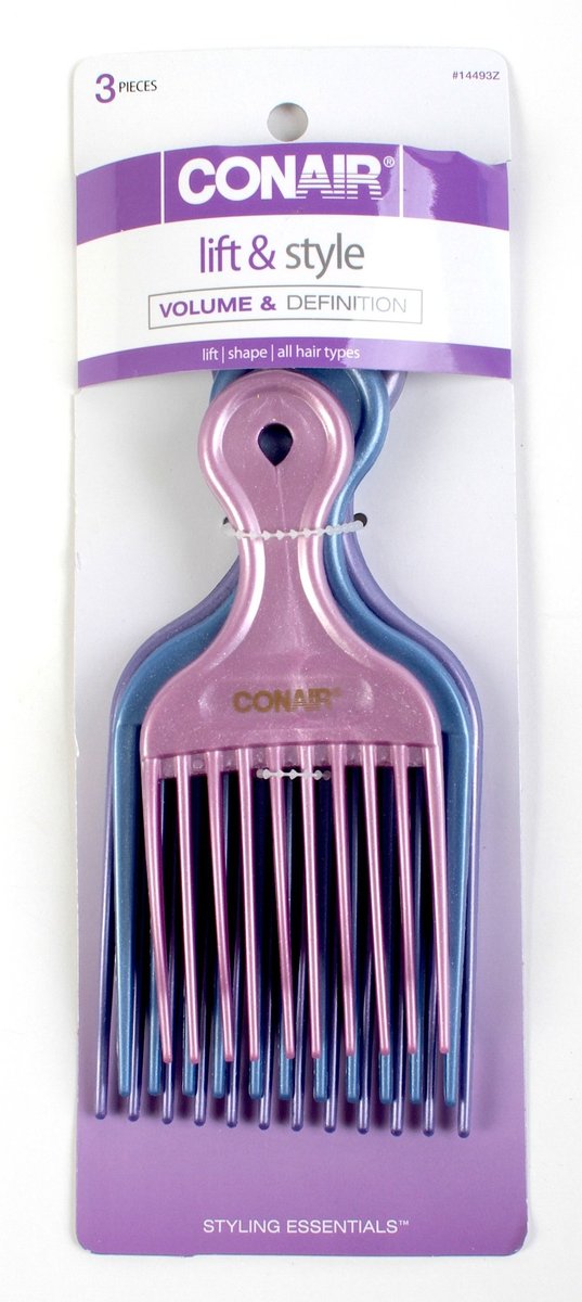 Conair Lifts Combs - Fine-Toothed Hair Comb for Styling and Sectioning (1 Pack, S M L) - görsel 3
