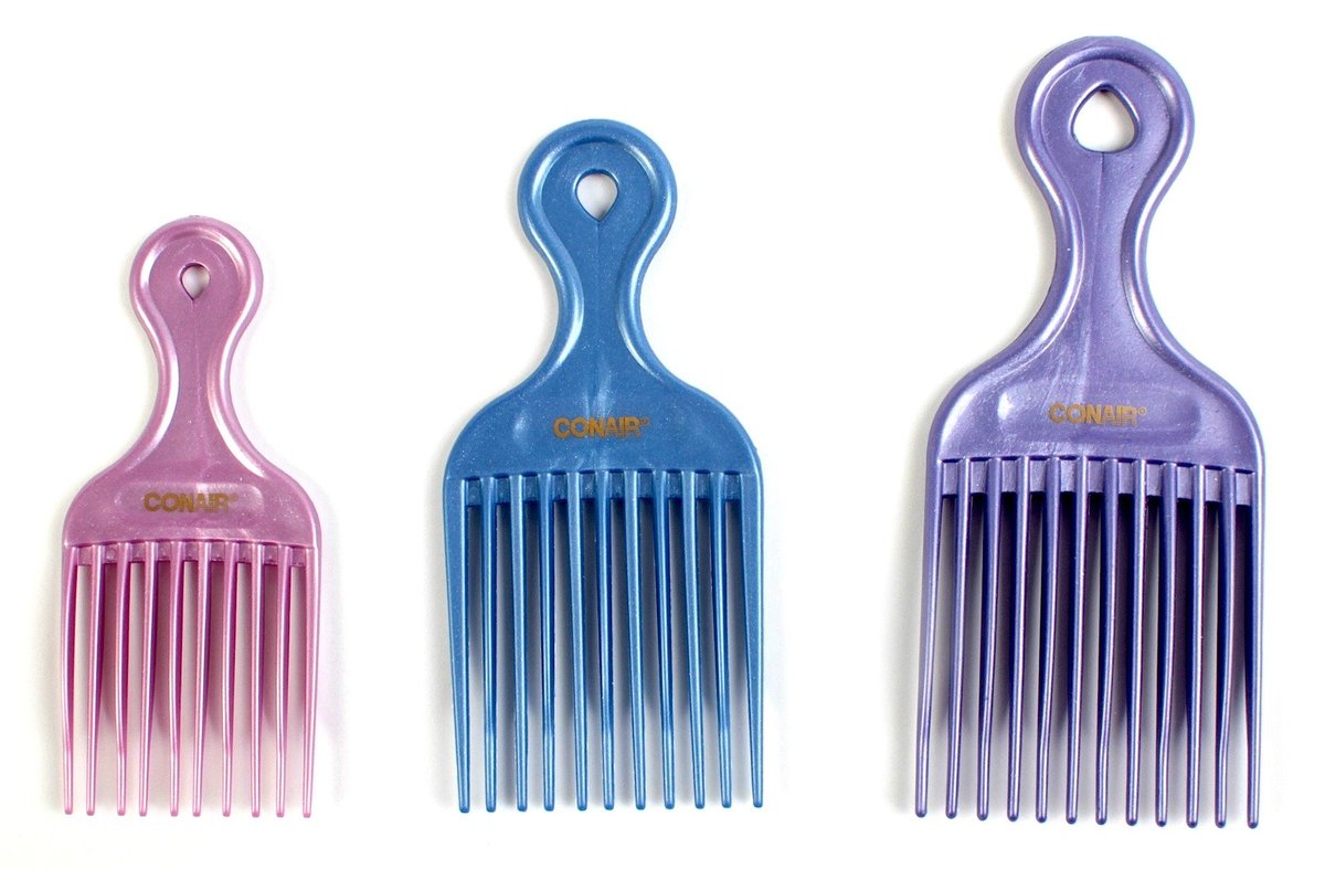 Conair Lifts Combs - Fine-Toothed Hair Comb for Styling and Sectioning (1 Pack, S M L) - görsel 1