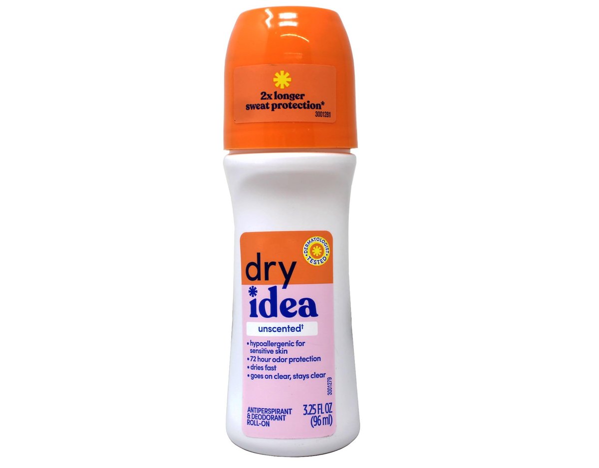 Dry Idea Antiperspirant & Deodorant Roll-On Unscented, 3.25 fl oz (Pack of 2) – Long-Lasting Odor & Wetness Protection Avelisse