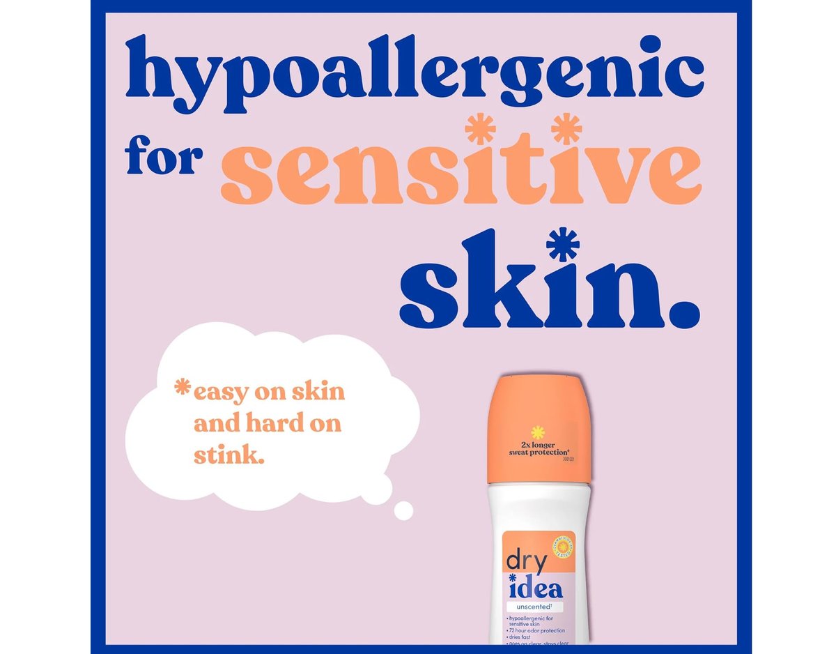 Dry Idea Antiperspirant & Deodorant Roll-On Unscented, 3.25 fl oz (Pack of 2) – Long-Lasting Odor & Wetness Protection Avelisse