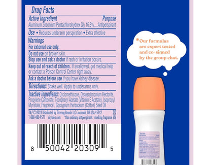 Dry Idea Antiperspirant & Deodorant Roll-On Unscented, 3.25 fl oz (Pack of 2) – Long-Lasting Odor & Wetness Protection Avelisse