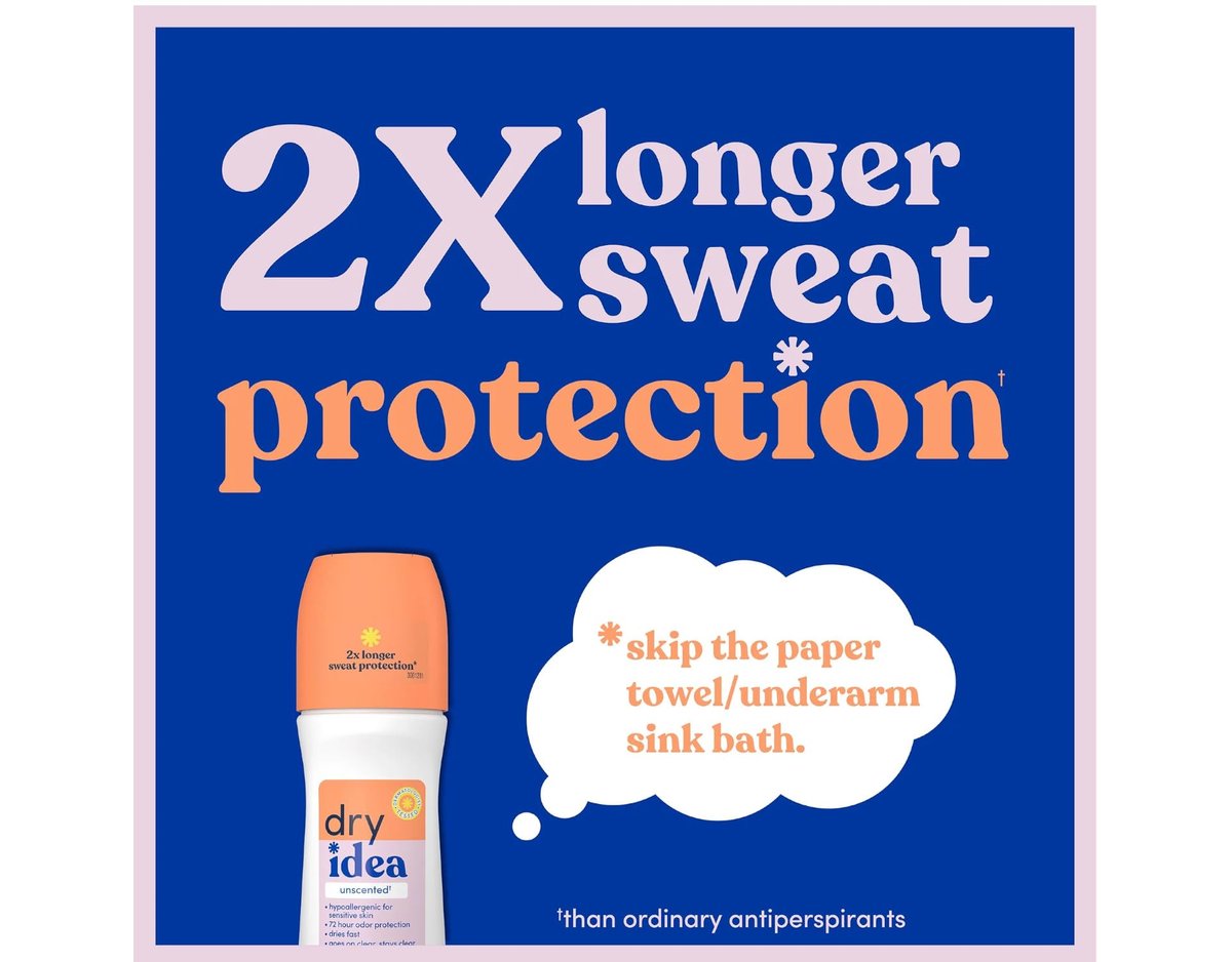 Dry Idea Antiperspirant & Deodorant Roll-On Unscented, 3.25 fl oz (Pack of 2) – Long-Lasting Odor & Wetness Protection Avelisse