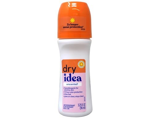 Dry Idea Antiperspirant & Deodorant Roll-On Unscented, 3.25 fl oz (Pack of 2) – Long-Lasting Odor & Wetness Protection Avelisse