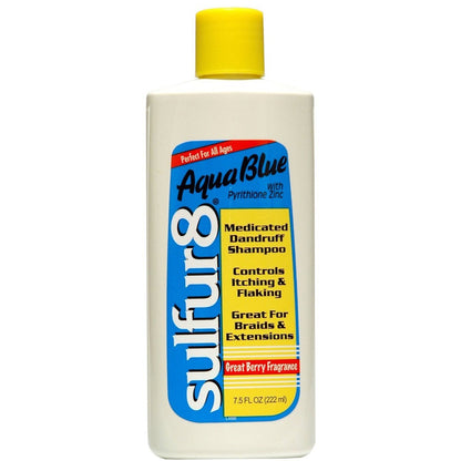 Sulfur 8 Aqua Blue Medicated Dandruff Shampoo – Pyrithione Zinc Anti-Dandruff Formula, Refreshing Berry Scent, 7.5 oz